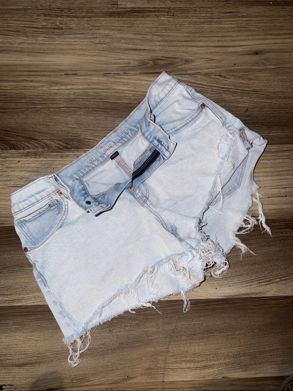 NWOT American Eagle Outfitters Light Blue Distressed Denim Cutoff Shorts